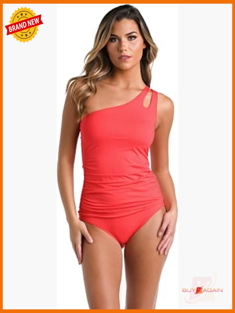 One Shoulder Keyhole Tankini Swimsuit Top Size 12